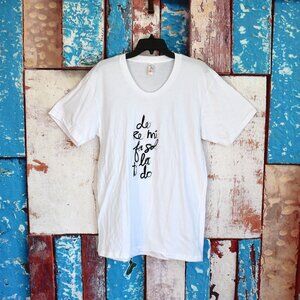 Women's 'Do Re Mi Fa Sol La Ti Do' Tee T-Shirt Short Sleeve LARGE White